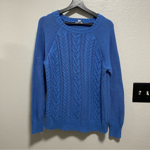 Old Navy Crewneck Cable Knit Powder Blue Sweater Size XL - Picture 1 of 3